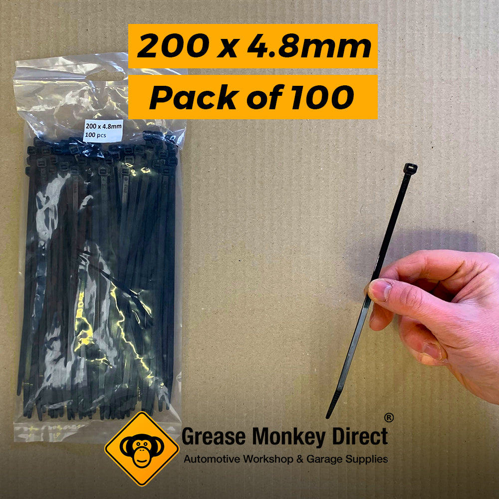 Cable Ties 200mm x 4.8mm | 100 Pack -