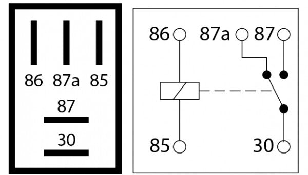 Micro Relay 5-pin, Changeover, 24v 20A - 