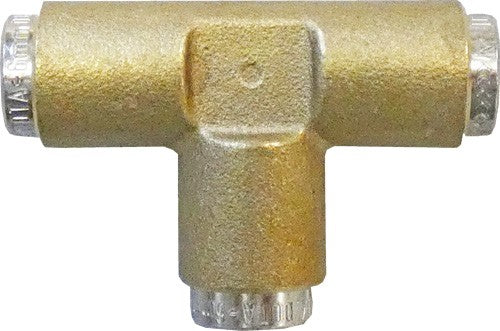 Brass Push Fit T-Pieces - 12mm (pack of 2) -