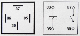 Relay 4 Pin, 12v, 30A - 