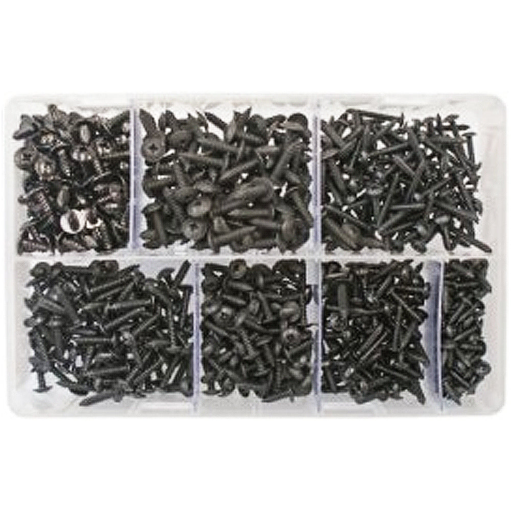 Assorted Self Tapping Flanged Screws Black | Qty: 700 -