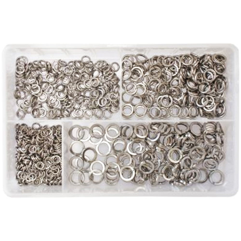 Assorted Stainless Steel Metric Spring Washers | Qty: 650 -