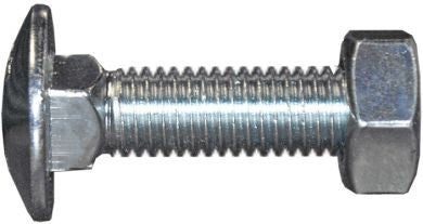 Coach Bolts (+nuts) M10 X 100 (Qty 25) -