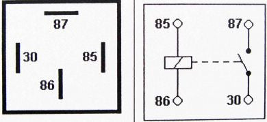 Relay 4 Pin, 12v, 30A - 