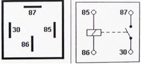 Relay 4 Pin, 24v, 30A - 