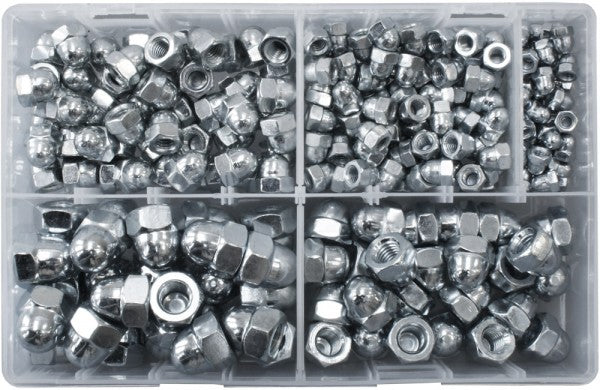 Assorted Steel Dome Nuts M5-M12 BZP - Qty 250 -