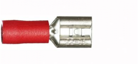 Red Female Spade 6.3mm Electrical Connectors | Qty: 100 - 