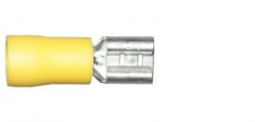 Yellow Female Spade 6.3mm Electrical Connectors | Qty: 100 -