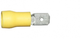 Yellow Tab Male 6.3mm Electrical Connectors | Qty: 100 -