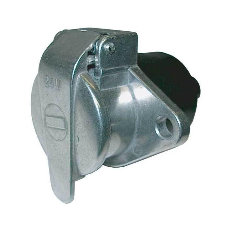 Trailer Socket - Metal | 24 Volt, 7 Pin - 