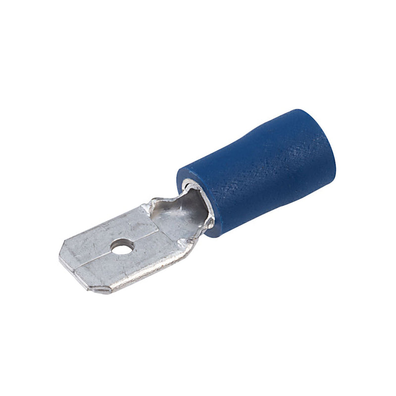 Blue Tab Male 6.3mm Electrical Connectors | Qty: 100 - 