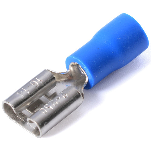 Blue Female Spade 6.3mm Electrical Connectors | Qty: 25 - 