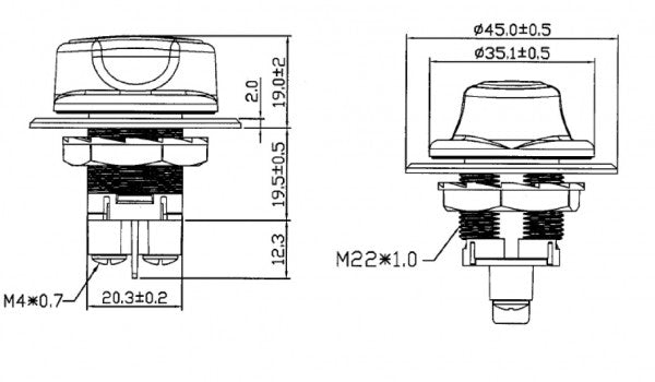 Panel Mounted Battery Isolator Switch 50A - 