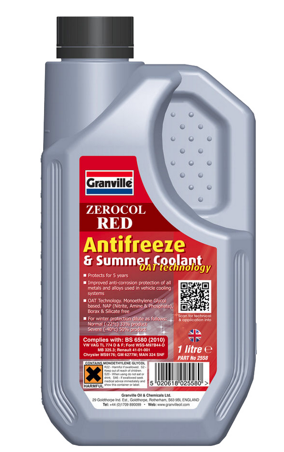 Red Antifreeze, Granville Zerocol | 1 Litre - 