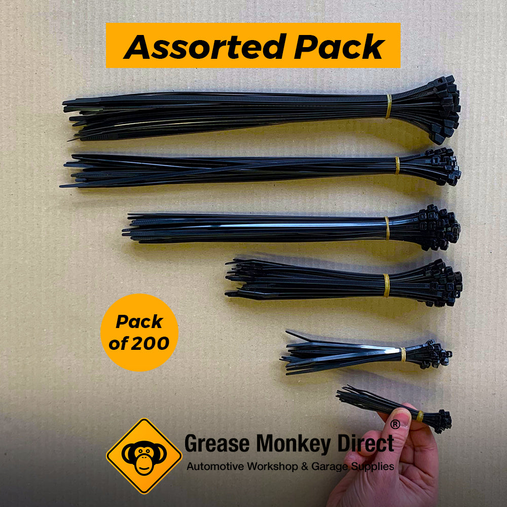 Black Cable Ties - Assorted Bag - 