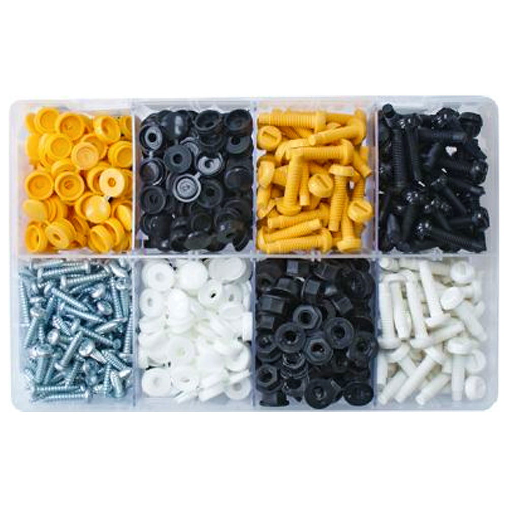 Assorted Number Plate Fasteners | 300 Pairs - 