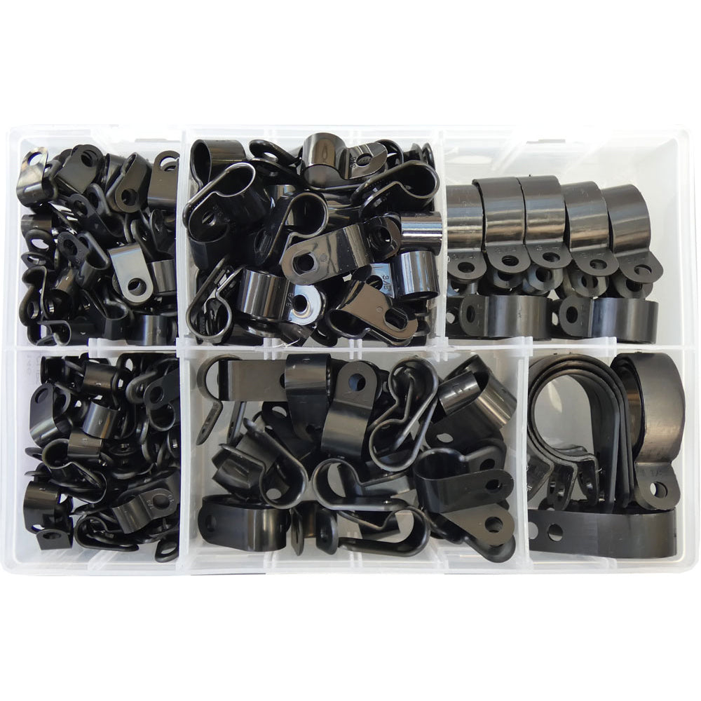 Assorted Nylon P-Clips - Black (200) - 