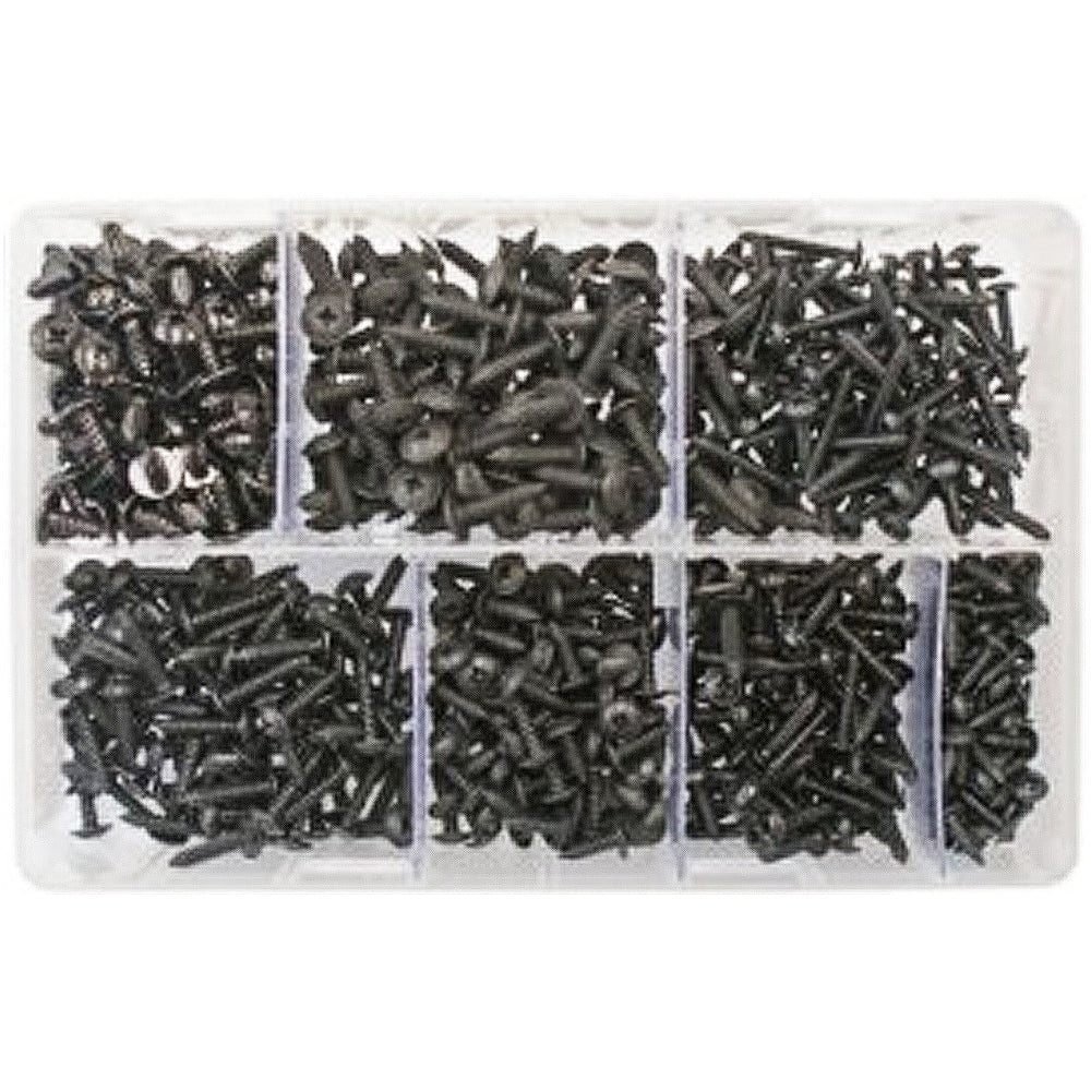 Assorted Self Tapping Flanged Screws Black | Qty: 700 - 