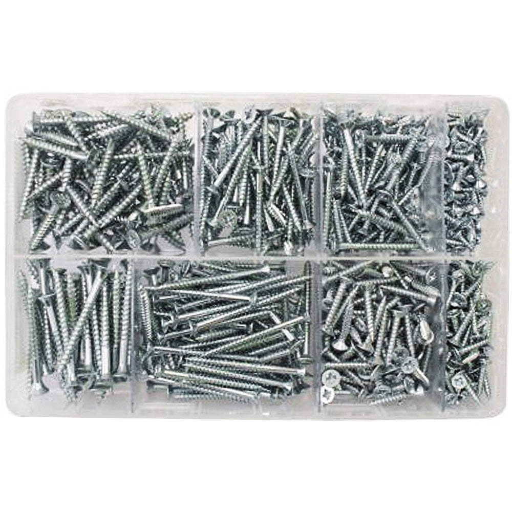 Assorted Wood Screws BZP | Qty: 680 - 
