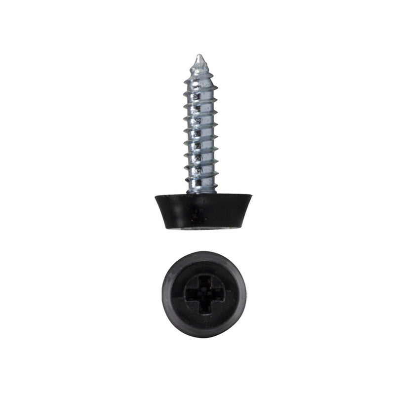 Buy Number Plate Screws - Black Moulded Head | Qty 100 -  for sale