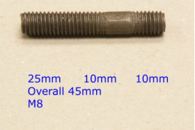Exhaust Manifold Studs M8 x 45mm | Morris Nissan Simca | Qty: 20 - 