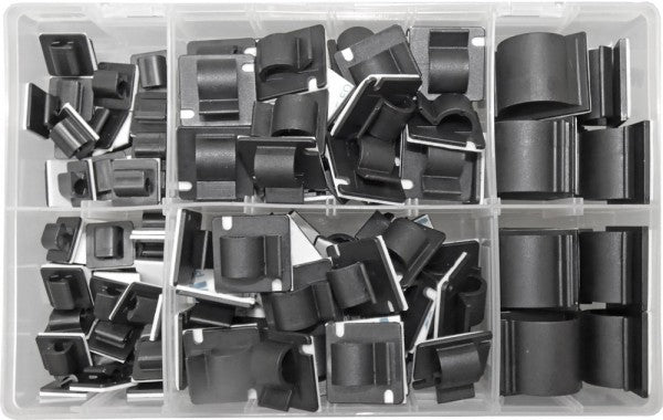 Buy Assorted Adhesive Cable Clips, Black - Qty 122 -  for sale
