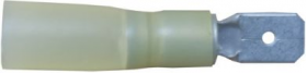 Yellow Male Spade 6.3mm Heat Shrink | Qty: 25 - 