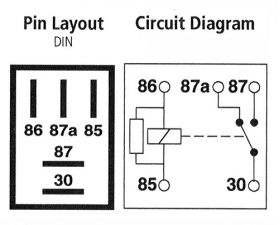 Micro Relay 5 Pin, 12v, 20A | w/ Resistor - 