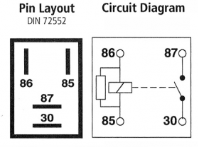 Micro Relay 4 Pin, 12v, 40A | w/ Resistor - 