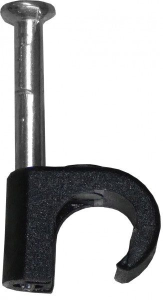 Round Cable Clip Black - 7-9mm - 