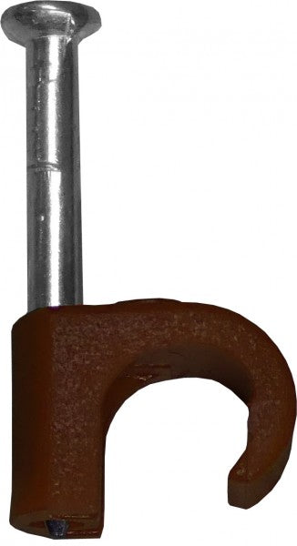 Round Cable Clip Brown - 5-7mm - 