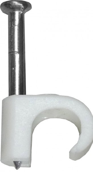 Round Cable Clip White - 7-9mm - 