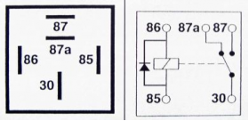 Relay 5 Pin, 12v, 40A + Diode - 