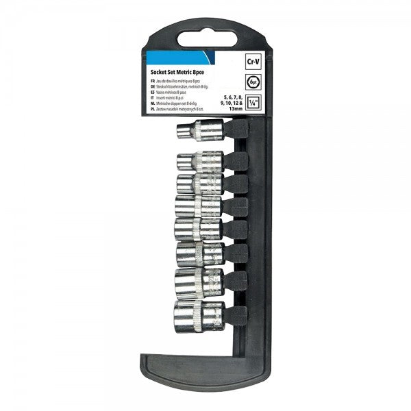 Socket Set 1/4-inch Drive Metric 5-13 mm - 8 Pieces - 