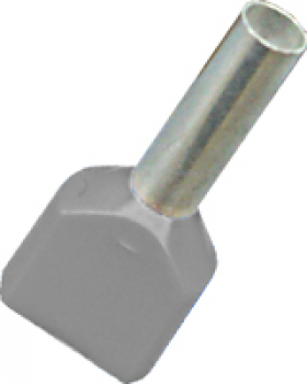 Twin Cord End | 4.0mm² Grey | Qty: 100 - 