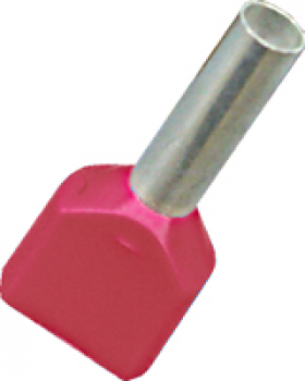 Twin Cord End | 1.0mm² Red | Qty: 100 - 