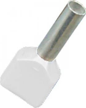 Twin Cord End | 0.5mm² White | Qty: 100 - 