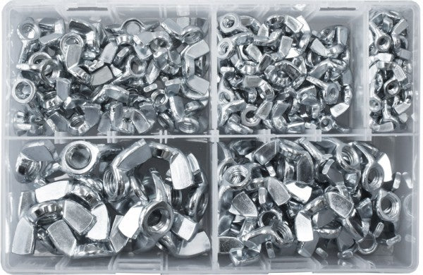 Assorted Steel Wing Nuts M5-M12 BZP - Qty 200 - 