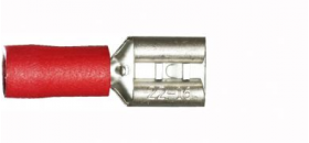 Buy Red Female Spade 6.3mm Electrical Connectors | Qty: 100 -  for sale