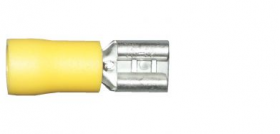 Yellow Female Spade 6.3mm Electrical Connectors | Qty: 100 - 