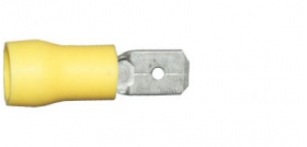 Yellow Tab Male 6.3mm Electrical Connectors  | Qty: 100 - 