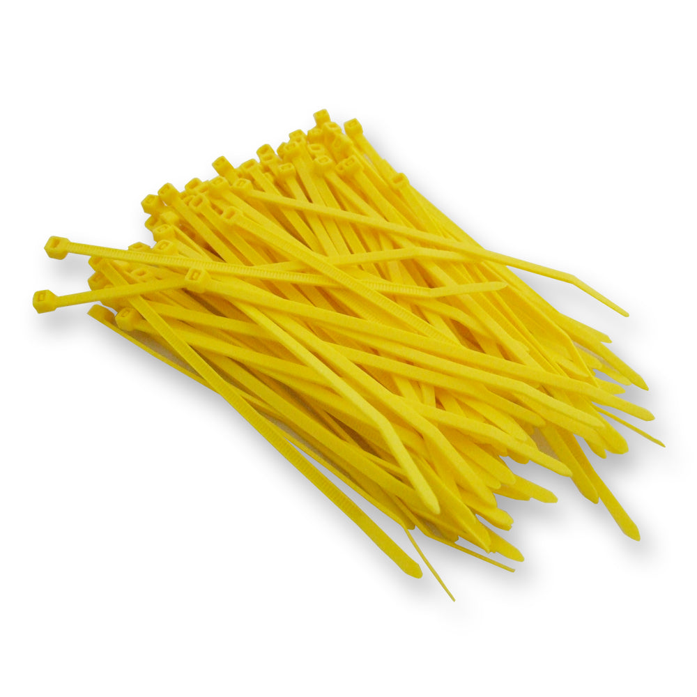 Yellow Cable Ties | 200 x 4.8mm | Qty: 100 - 